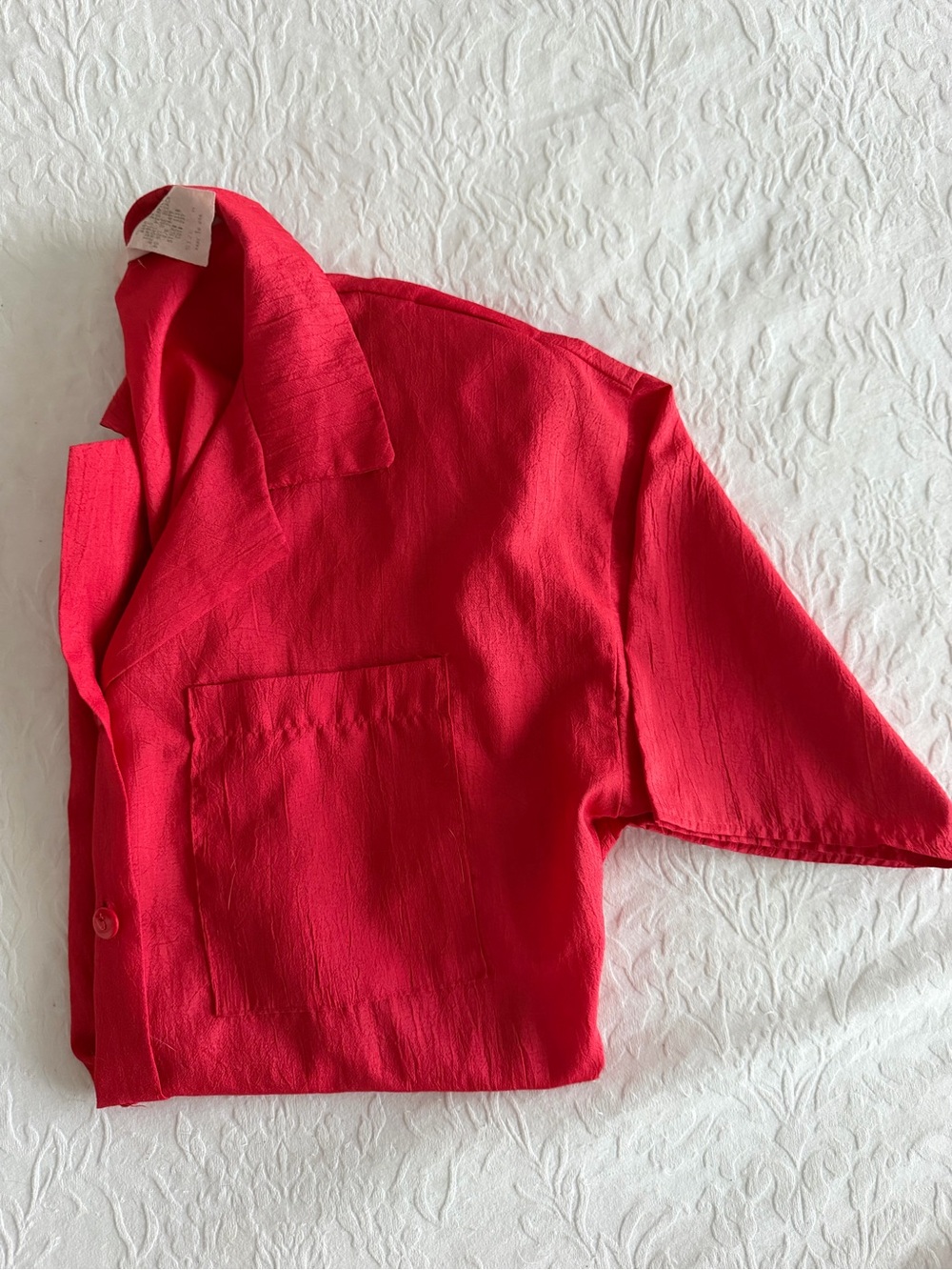Women’s Vintage Cherry Red Button-Up